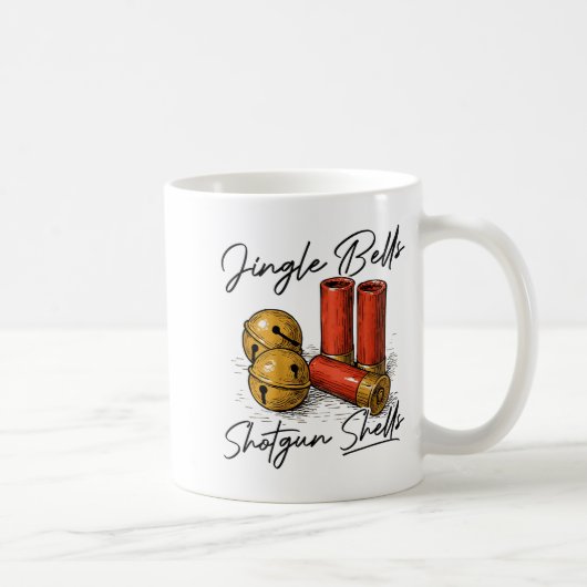 Jingle Bells Shotgun Shells (on Back)  コーヒーマグカップ (右)
