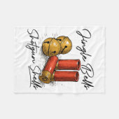 Jingle Bells Shotgun Shells (on Back) フリースブランケット (正面(横))
