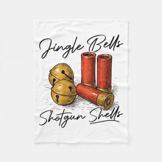 Jingle Bells Shotgun Shells (on Back) フリースブランケット (正面)