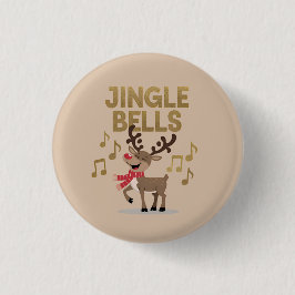 Jingle Bells Singing Reindeer 缶バッジ