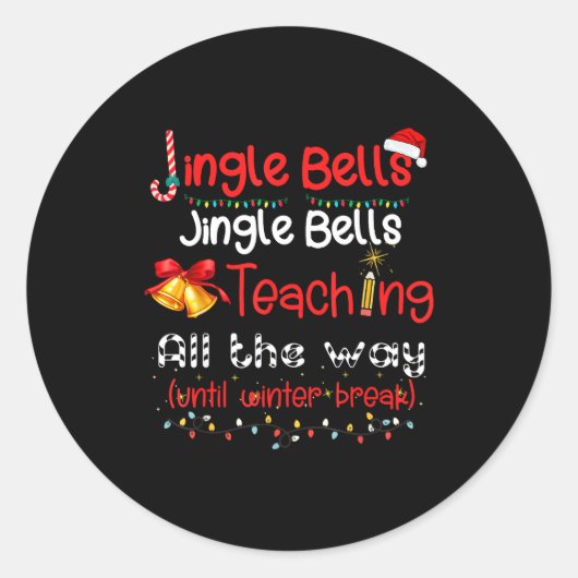 Jingle Bells Teaching All The Way Until Winter Bre ラウンドシール (正面)