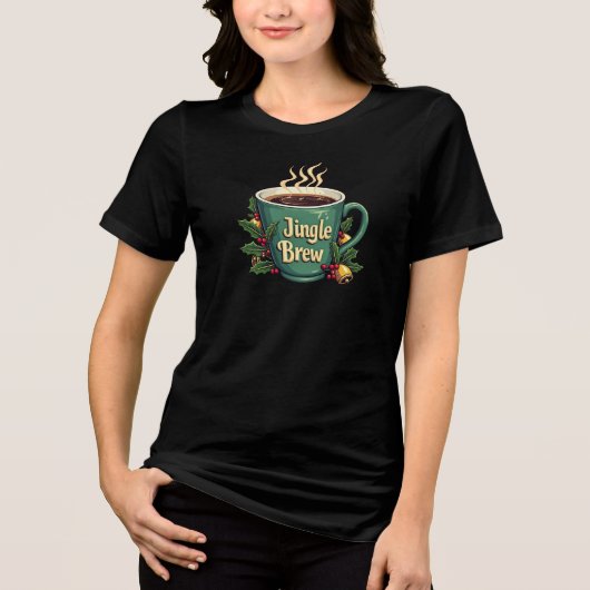 Jingle Brewクリスマスとコーヒー愛好家Tシャツ トライブレンドＴシャツ (正面)