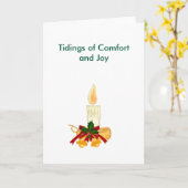 Jingle Claws Cartoon Holiday Candle Christmas Card カード (黄色い花)