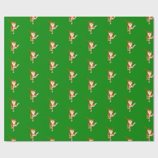 Jingle Claws Cat Holiday Wrapping Paper ラッピングペーパー (フラット)