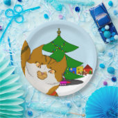 Jingle Claws Holiday Kids Party Paper Plate ペーパープレート (パーティー)