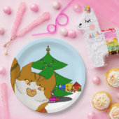 Jingle Claws Holiday Kids Party Paper Plate ペーパープレート (パーティー)
