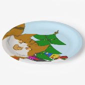 Jingle Claws Holiday Kids Party Paper Plate ペーパープレート (アングル)