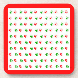 Jingle Claws Holiday Pawprint Coaster Set of 6 コースター