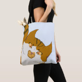 Jingle Claws Peeking Cat Holiday Tote  トートバッグ (クローズアップ)
