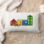 Jingle Claws Train Town Christmas Throw ランバークッション (ブランケット)