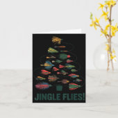 Jingle Flies Funny Fly Fishing Lure Christmas Paja カード (黄色い花)