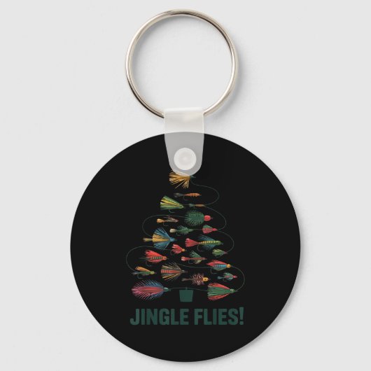 Jingle Flies Funny Fly Fishing Lure Christmas Paja キーホルダー (正面)