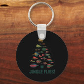Jingle Flies Funny Fly Fishing Lure Christmas Paja キーホルダー (正面)