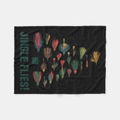 Jingle Flies Funny Fly Fishing Lure Christmas Paja フリースブランケット (正面(横))