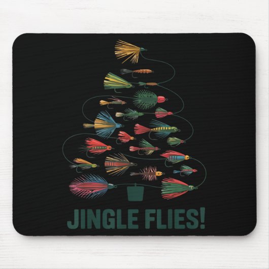 Jingle Flies Funny Fly Fishing Lure Christmas Paja マウスパッド (正面)