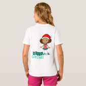 Jingle Joy：女の子のクリスマスTシャツアンサンブル Tシャツ (裏面フル)