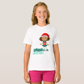 Jingle Joy：女の子のクリスマスTシャツアンサンブル Tシャツ (正面フル)