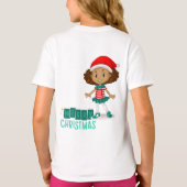 Jingle Joy：女の子のクリスマスTシャツアンサンブル Tシャツ (裏面)