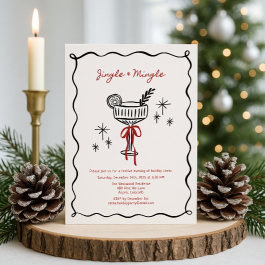 Jingle & Mingle – クリスマスコックテイルパーティー 招待状