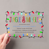 Jingle & Mingle | クリスマス ホリデー カクテルパーティー アクリル招待状 (インサイチュ (ポータブル))