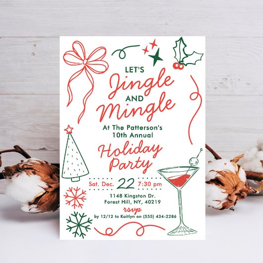 Jingle & Mingle | ホリデー・カクテルパーティー 招待状