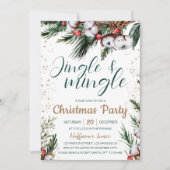 Jingle & Mingle | モミのグリーン Christmas Party 招待状 (正面)