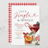 Jingle & Mingle Christmas Cocktail Holiday Party 招待状 (正面/裏面)