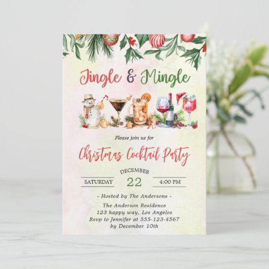 Jingle & Mingle Christmas Cocktail Party           招待状 (スタンド正面)