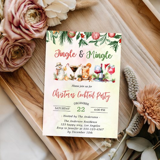 Jingle & Mingle Christmas Cocktail Party 招待状