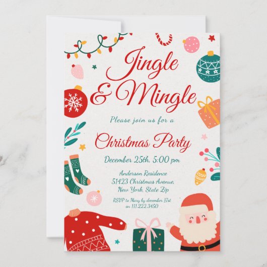 Jingle & Mingle Christmas Party 招待状 (正面)