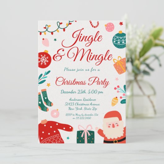 Jingle & Mingle Christmas Party 招待状 (スタンド正面)