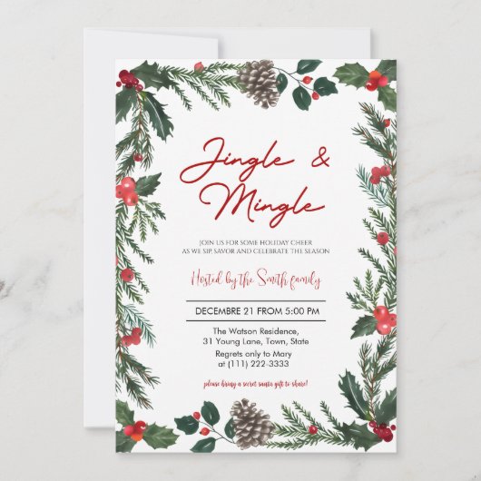 Jingle & Mingle Holiday Christmas   招待状 (正面)