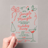Jingle & Mingle | Holiday Cocktail Party アクリル招待状 (インサイチュ (ポータブル))