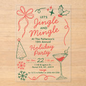 Jingle & Mingle | Holiday Cocktail Party アクリル招待状 (正面)