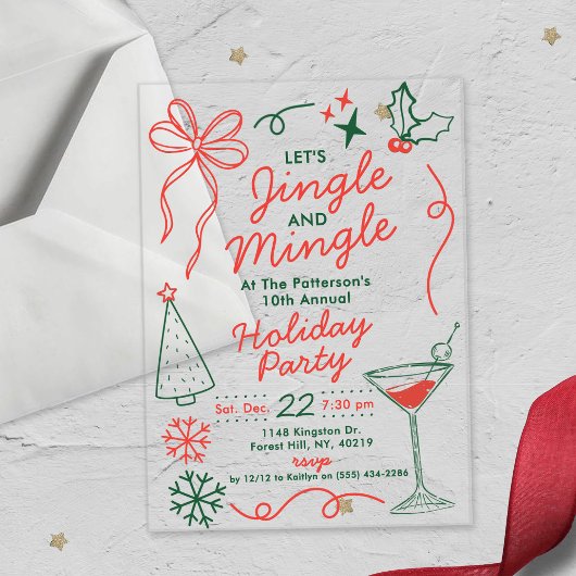 Jingle & Mingle | Holiday Cocktail Party アクリル招待状