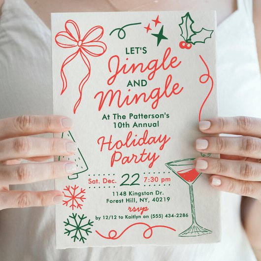 Jingle & Mingle | Holiday Cocktail Party 招待状