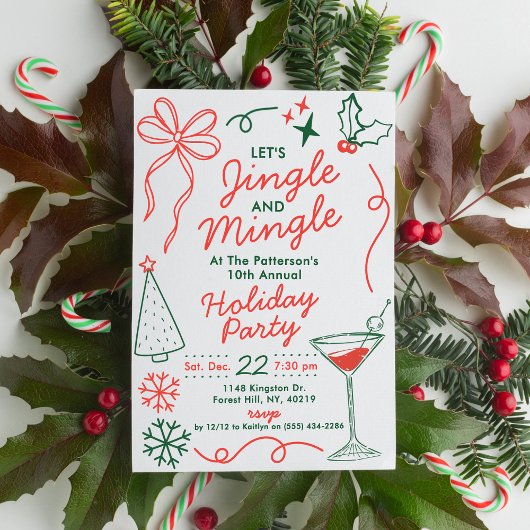 Jingle & Mingle | Holiday Cocktail Party 招待状