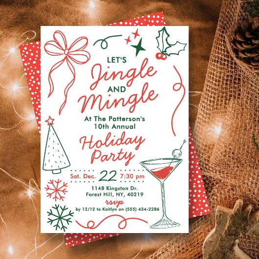 Jingle & Mingle | Holiday Cocktail Party 招待状