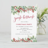 Jingle & Mingle Holiday Greenery Christmas Party 招待状 (スタンド正面)