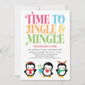 Jingle & Mingle Penguin Fun Christmas Party  招待状 (正面)