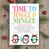 Jingle & Mingle Penguin Fun Christmas Party  招待状