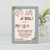 Jingle & mingle plaid holiday party 企業の 招待状 (スタンド正面)