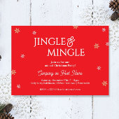 Jingle & Mingle Snowflakes Red Christmas Party 招待状