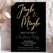 Jingle & Mingle Sparkle Script Black Christmas  招待状