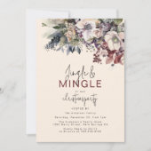 Jingle & Mingle Winter Floral Christmas Party 招待状 (正面)