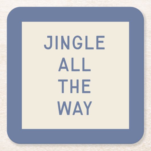 Jingle | Minimalist Christmas Typography Coaster スクエアペーパーコースター (正面)