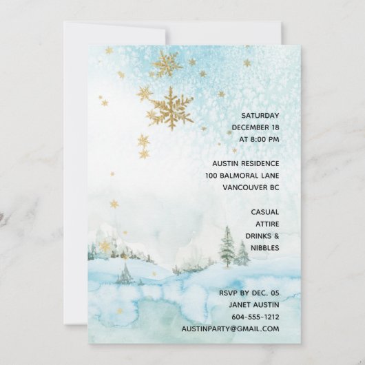 Jingle 'n MIngle冬のシーンパーティー招待状 招待状 (裏面)