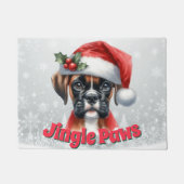 Jingle Paws and Boxer Dog Joy  ドアマット (正面)