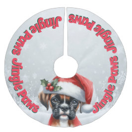 Jingle Paws and Boxer Dog Joy ブラッシュドポリエステルツリースカート