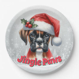 Jingle Paws and Boxer Dog Joy ペーパープレート